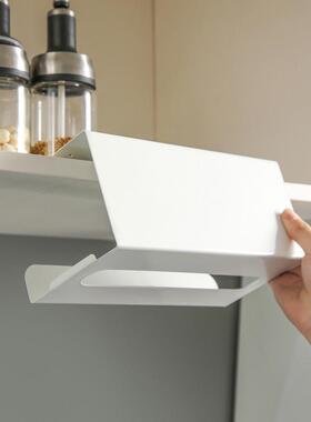 厨房橱柜纸巾盒悬挂免打孔壁挂式倒挂铁艺厕所洗脸收纳抽纸用瞬奋