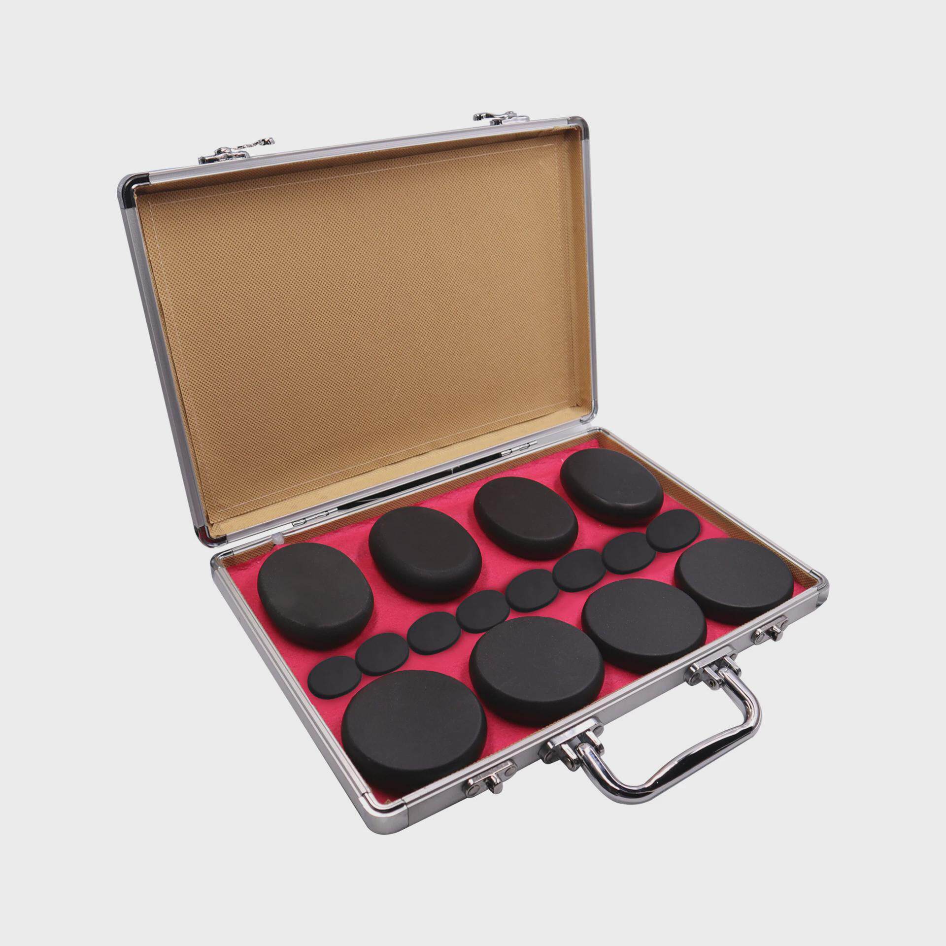 砭石按摩石恒温加热箱28件套16件套能量石热石套装美容spa汗蒸