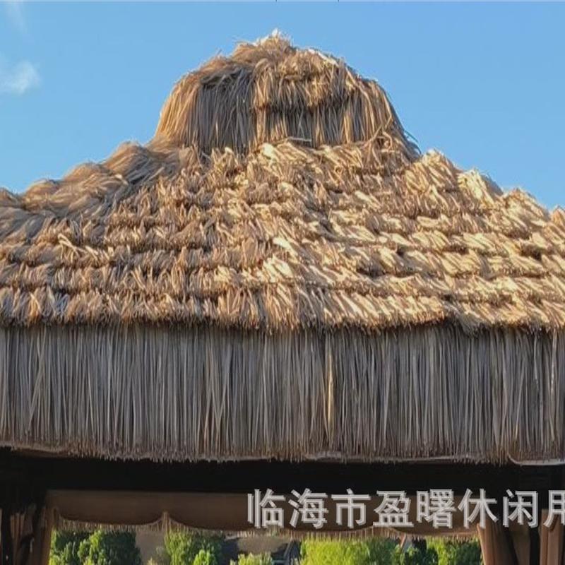 户外凉亭铝合金茅草棚庭院农家乐别墅庭院家用稻草房遮阳遮雨棚景