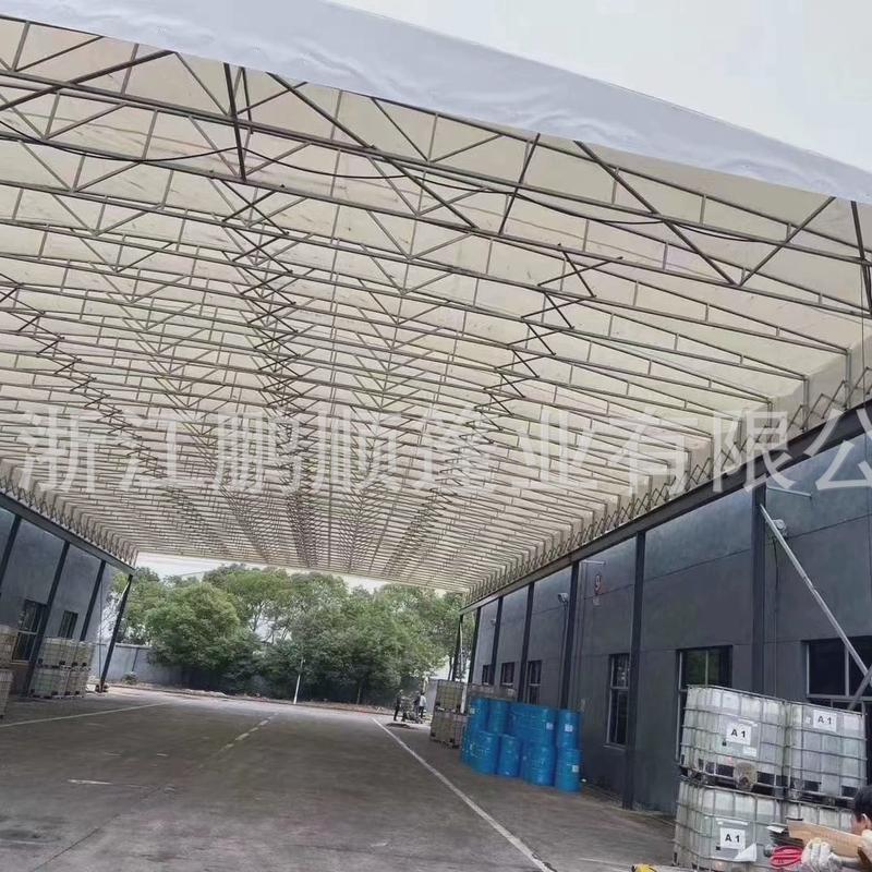 推拉外棚户大型屋顶悬空伸缩棚工厂架空物流遮阳棚移动推拉雨棚