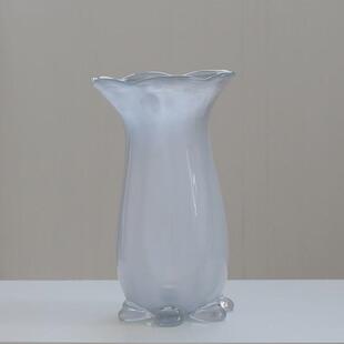 碧轩现代新品落地玻璃花瓶花盆喇叭口果盘家居软装设计台面摆件