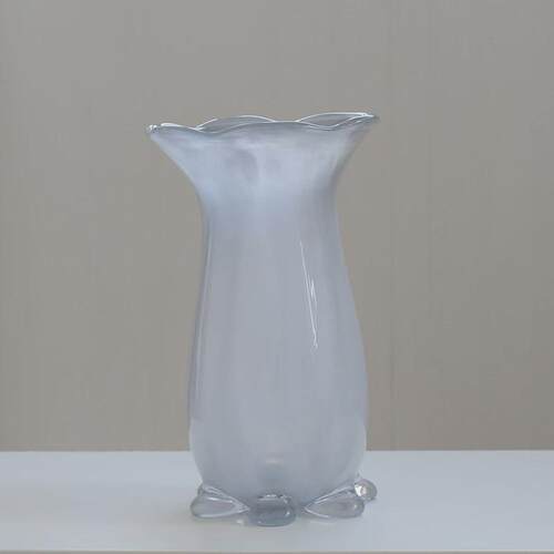 碧轩现代新品落地玻璃花瓶花盆喇叭口果盘家居软装设计台面摆件