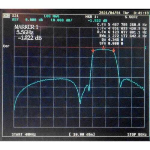 热销5.8g(5000-6000mhz)uwb无线系统宽专用带带通滤波器。sma接口