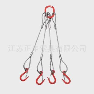 镀锌钢丝绳压制光面/压制腿索具三钢丝绳钢丝绳索具