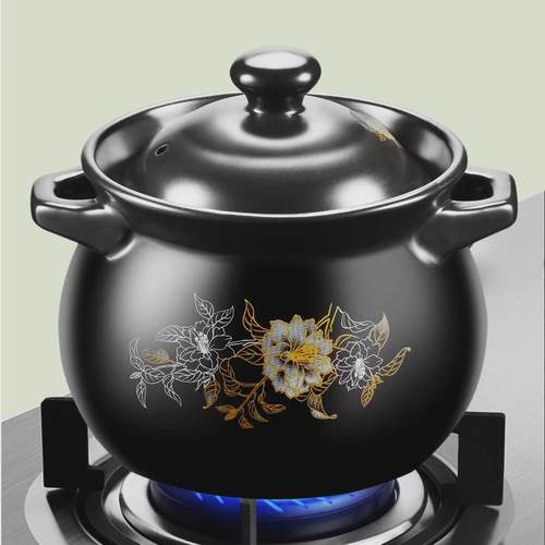 热销耐高温养生陶瓷砂锅 家用炖汤煲陶瓷小沙锅 双耳明火石锅