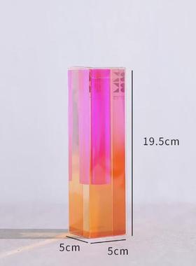 创意简约北欧花瓶亚克力ins方柱玻璃气泡花器插花水培