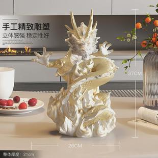 装 热销轻奢生肖盘龙摆件客厅办公室中式 饰品博古架书柜玄关工艺品