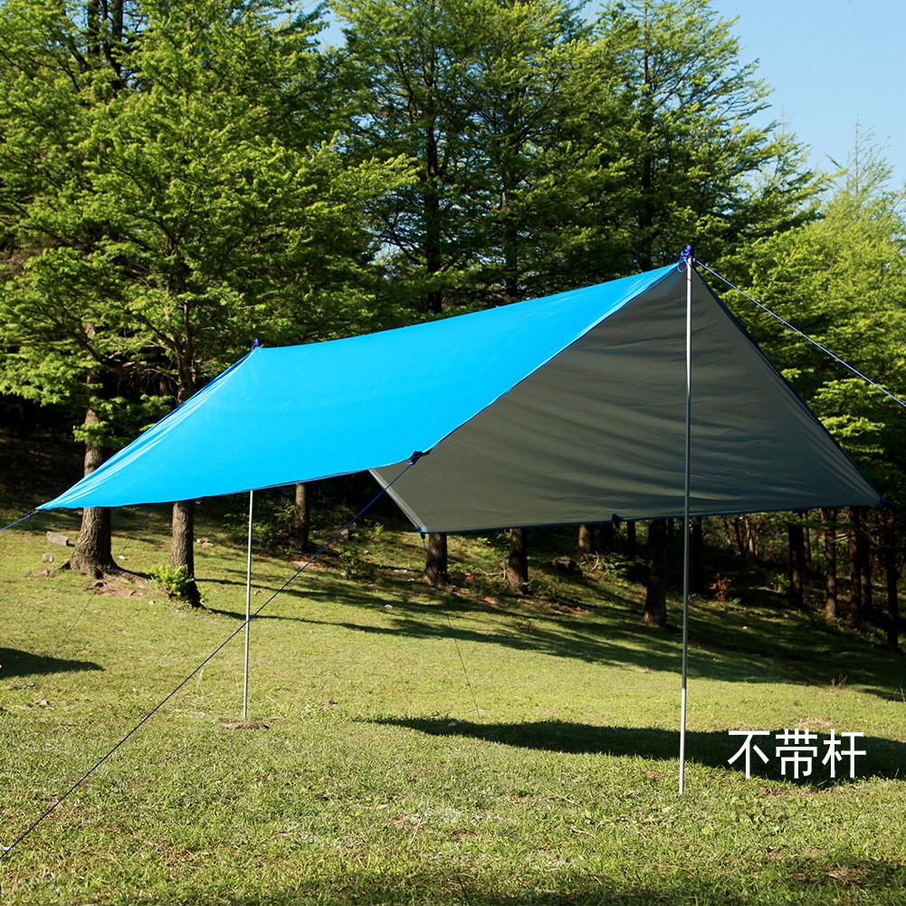 户外多功能方形天幕防水防晒沙滩凉棚遮阳帐篷轻薄涂银地席地布