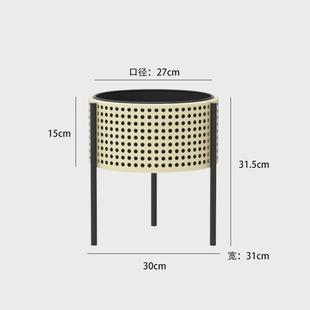仿编藤三脚架室内铁艺盆阳台落地架金属北欧绿萝户外花架盆器绿植