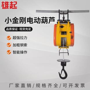 小金刚钢丝绳电动葫芦小型家用220V微型葫芦卷扬机无线遥控提升机