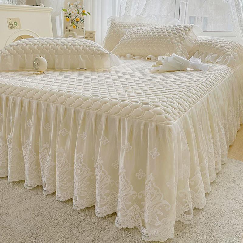 i9at乳胶凉席床裙款空调可水洗折叠公主风花边家用冰丝夏季席子三
