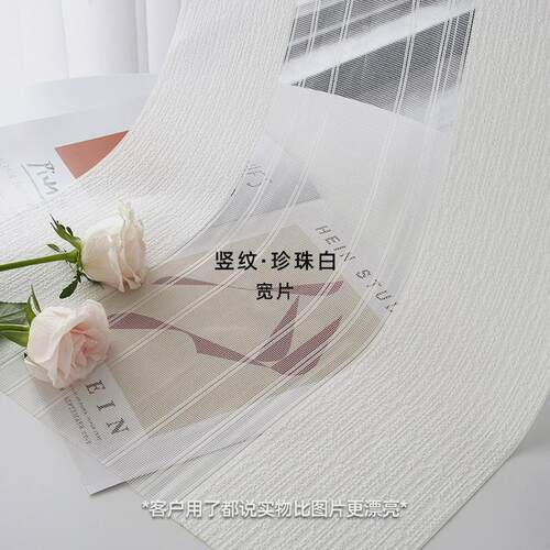S228电动梦幻帘窗帘遮光2024新款客厅阳台卧室纱帘垂直竖百叶窗帘