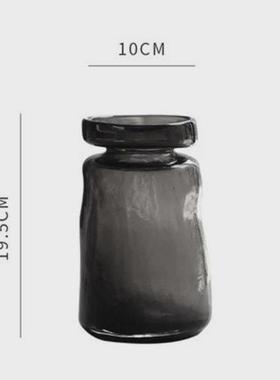 田园异性高端玻璃花瓶摆件客厅装饰花轻奢创意干花桌面样板间水养