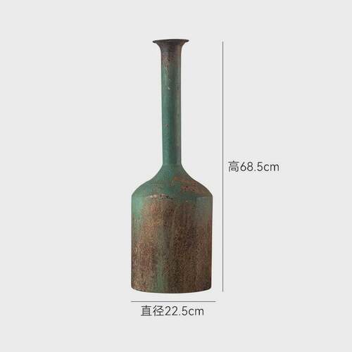 美式做复古旧铁艺花瓶摆件影楼拍摄摆拍装饰道具民宿客厅插花瓶