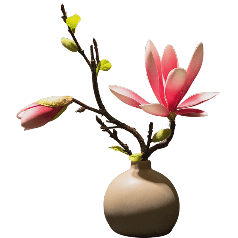 热销NN0I中式水莲花玉兰假花艺陶瓷瓶套装摆设客厅餐桌花装饰盆景