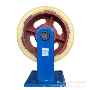 重型脚轮10寸刹车推车轮铸铁尼龙万向轮工业刹车轮300-8实心轮