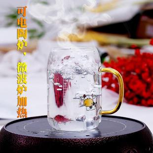 儿童牛奶杯刻度杯早餐杯家用玻璃杯喝奶粉高硼硅玻璃杯子水杯批发
