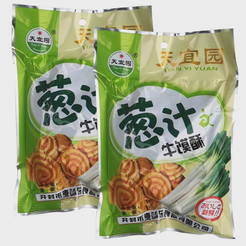 河南天宜园葱汁牛馍酥20袋猫耳朵零食整件香酥片怀旧小吃包邮