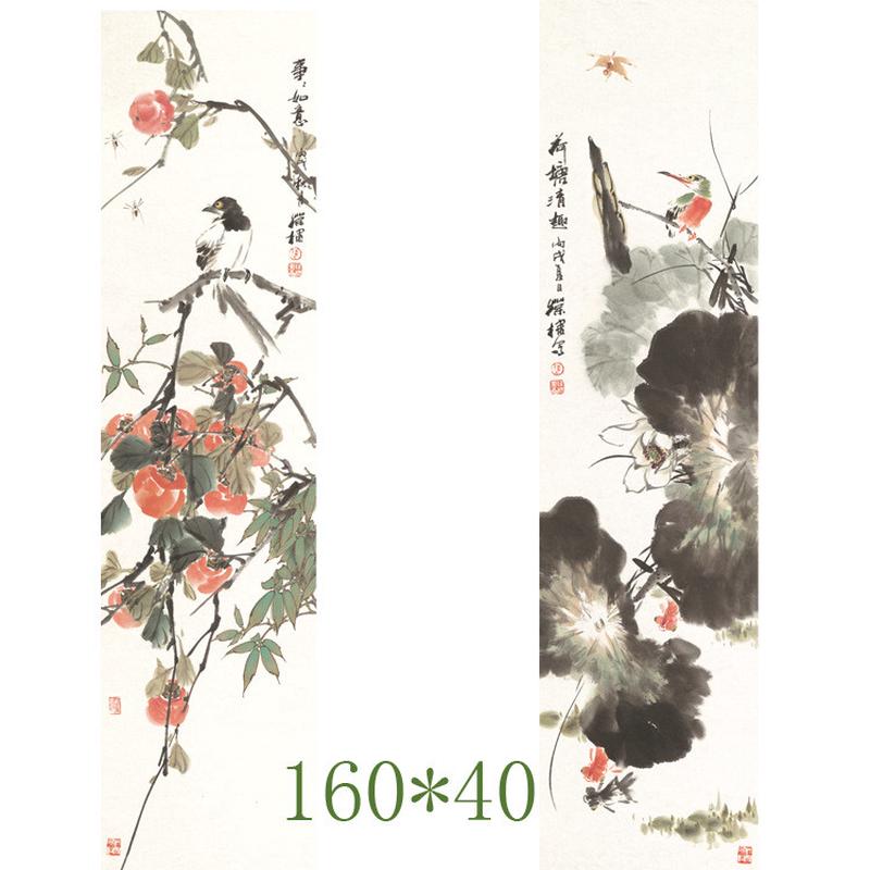 字画复制酒店配画装裱书画礼品字画名家陈葆棣条屏花鸟花卉
