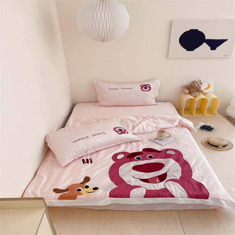 卡通80支天丝夏凉被四件套儿童幼儿园空调被机可洗冰丝夏季薄被子,床上用品,化纤被,淘宝优惠券,粉丝福利购,淘宝优惠卷