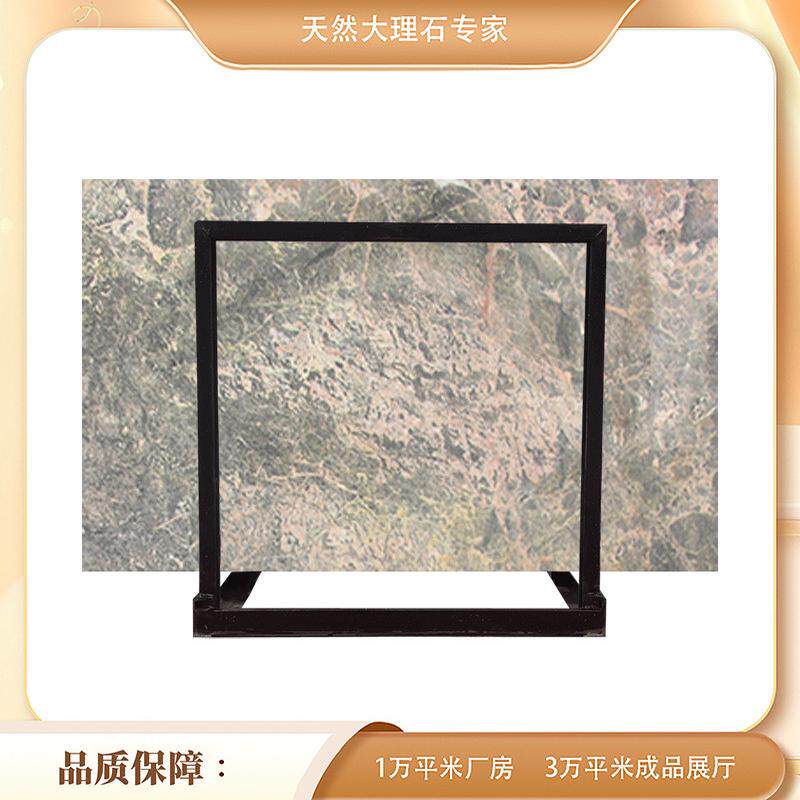 天然大理石灰色比萨灰背景墙定制粗纹带金鱼肚白大板石厨房台面