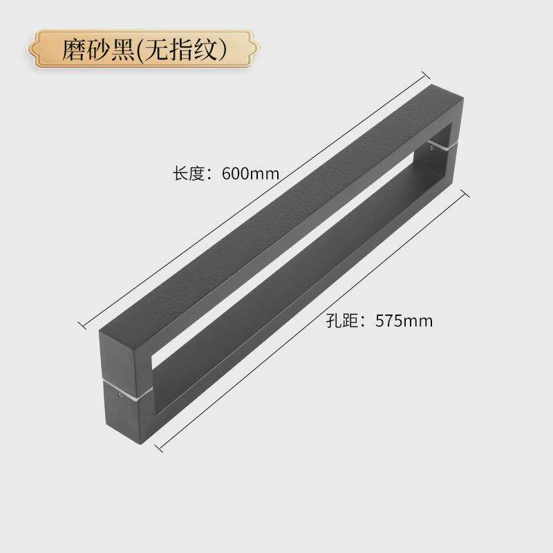 中式仿古铜祥云加厚玻璃门拉手黑色酒店木门把手玫瑰金黑钛金把手