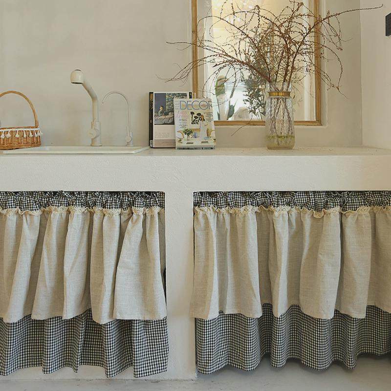 美式黑格棉麻半帘短帘柜帘,居家布艺,成品窗帘,淘宝优惠券,粉丝福利购,淘宝优惠卷