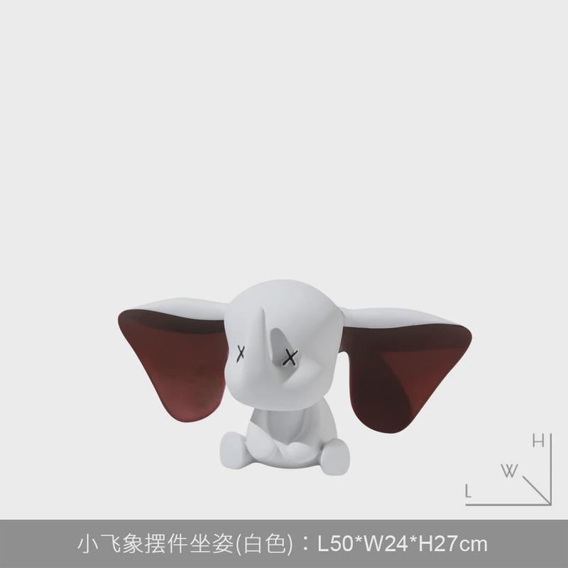 简约现代可爱动物小飞象摆件样板房间客厅玄关家居桌面工艺品摆设
