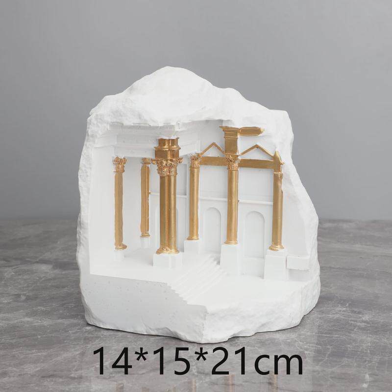 欧式创意罗马建筑物树脂样板房客厅电视柜艺术摆件玄关家居装饰品