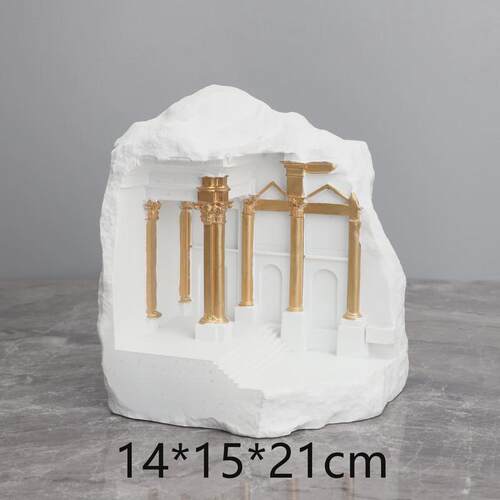 欧式创意罗马建筑物树脂艺术摆件客厅电视柜样板房玄关家居装饰品