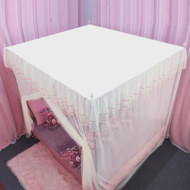 0fe9单双防尘顶单开门蚊帐遮灰落地纹帐加密加厚家用公主风1.5米1