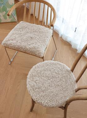 6b76卷毛坐垫圆形椅垫方垫沙发垫纯羊毛椅垫餐椅垫凳子化妆椅坐垫