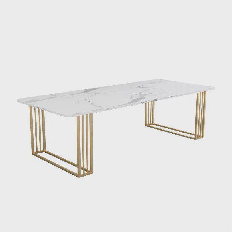 轻奢大理石办公桌简约现代接待工作美容院桌子办公室会议洽谈长桌