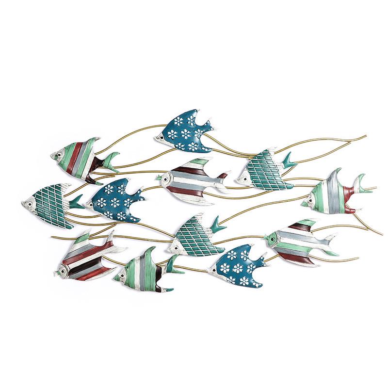 地中海复古墙面装饰品铁艺壁饰海洋鱼壁挂件创意家居背景墙壁挂饰