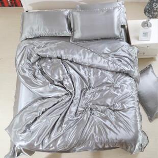 极速贡缎冰丝四件套纯色丝绸春夏1.8m2床品天丝4件套被套床单床上