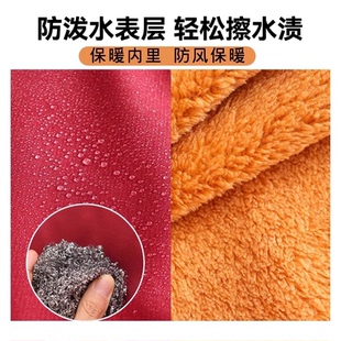 廚房家用做飯加厚外穿男士 加絨長(zhǎng)袖 罩衣女新款 防水圍裙冬季 工作服