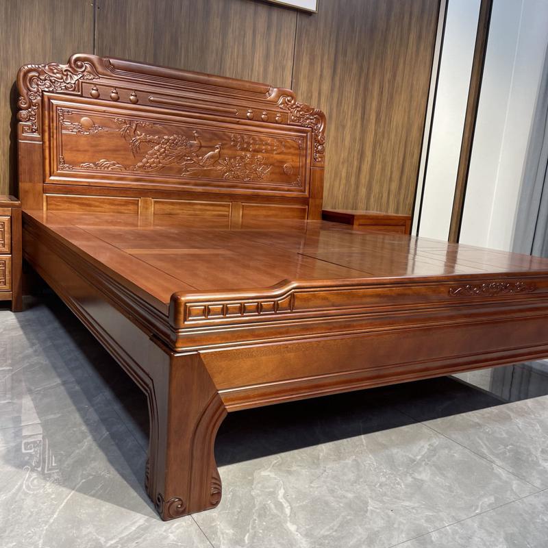 花梨木实木床全榫卯结构1.8双人床雕花1.5米卧室明清古典主卧仿古