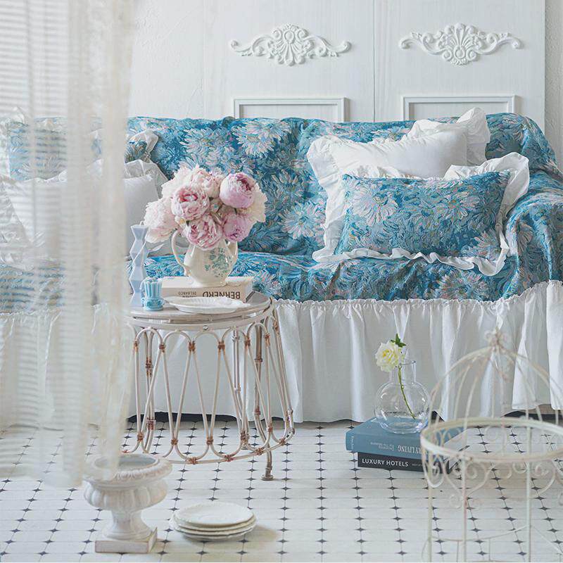 美式田园沙发垫轻奢高级氛围感万能盖布全包防尘万能套罩四季通用