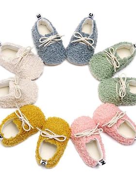 0-2Yrs Baby Girls Velvet Shoes Soft Sole Casual Shoes Cotton