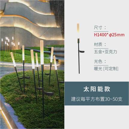 太阳能户外led发光芦苇灯景区公园草坪灯亮化景观灯插地庭院灯