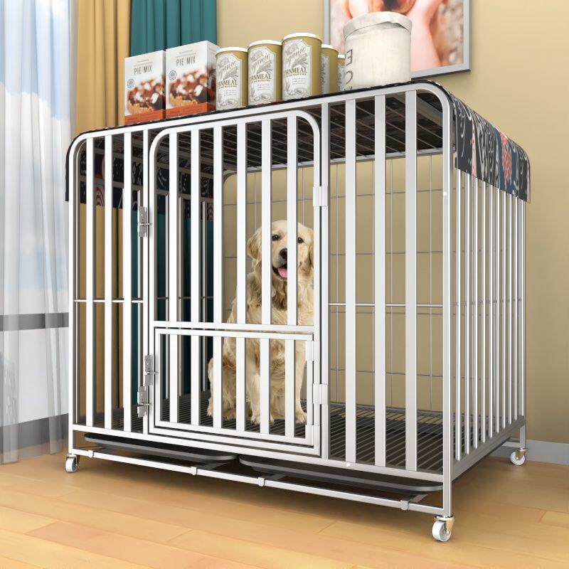 狗笼子中大型犬带拉布拉多分离宠物狗笼室内围栏边牧厕所金毛家用
