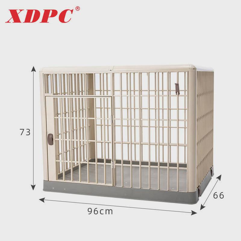 鑫鼎贝比分离式狗笼带厕所塑料室内宠物笼移动可带天窗中大型狗窝