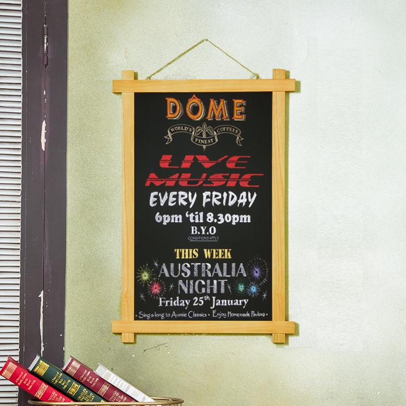 复古大号用字挂式小黑板店铺井广告牌展示牌手写装饰菜单墙60*90