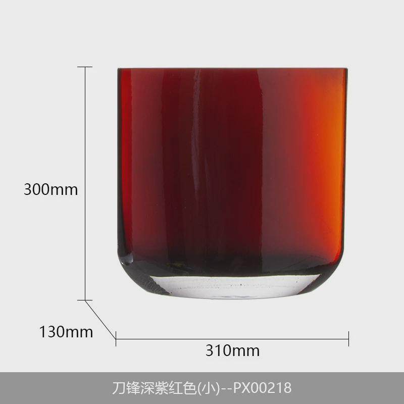 晶淳加厚水晶底！复古金红装饰刀锋花瓶现代艺术品桌面大摆件色