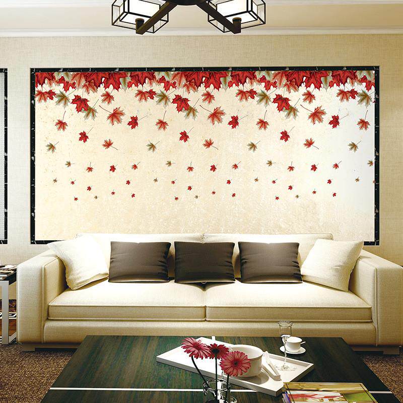 壁布高档独绣壁画刺绣无缝墙布定制花鸟独秀背景布玄关电视背景墙