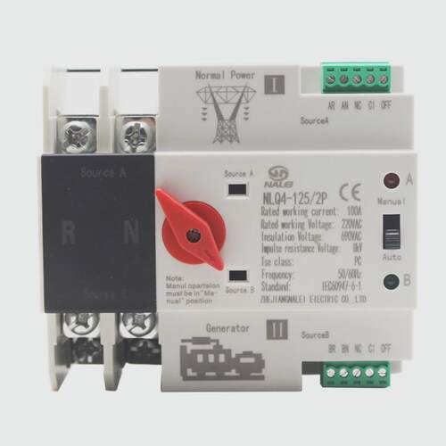 双电源自动转换开关2p100a市电发电机220v毫秒英文版切换不断电级
