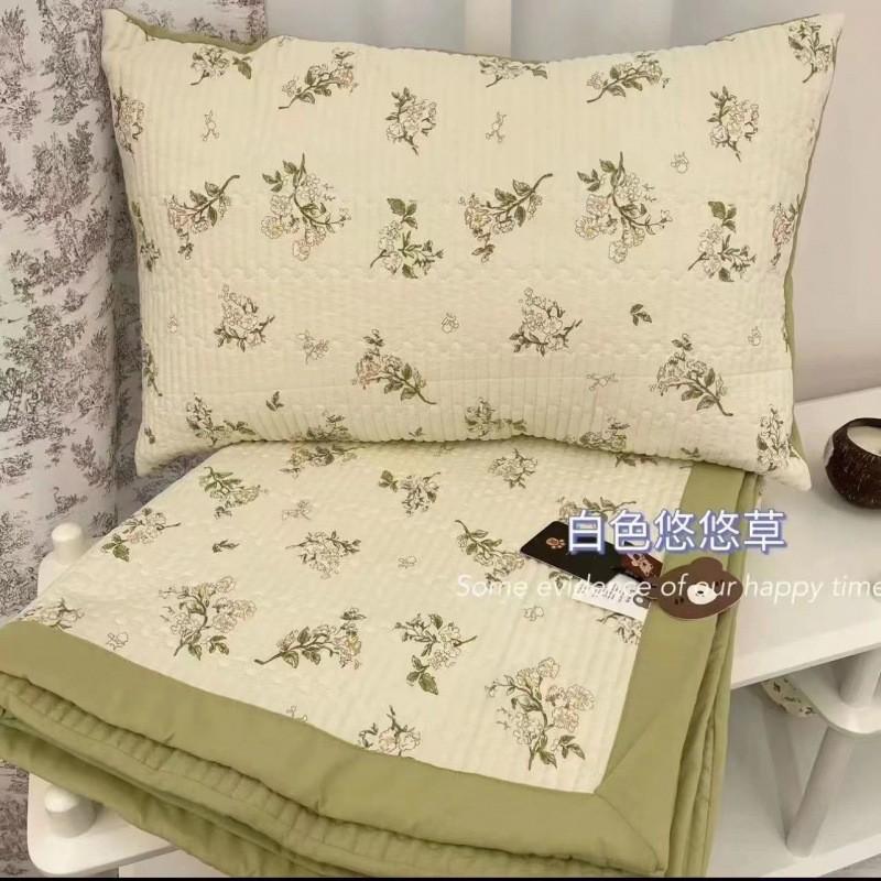 高端田园风棉麻床盖三件套防滑加厚夹棉床单榻榻米炕四季通用盖