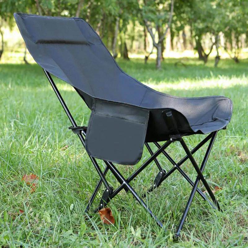 户外高折叠凳子钓鱼靠背可躺椅子可调节月亮椅靠背凳子烧烤聚餐椅
