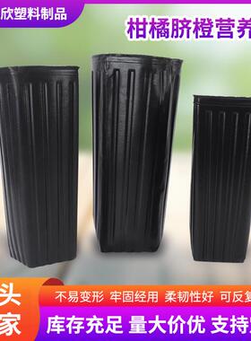 细长加厚方口加高黑色一次性营养钵育苗杯塑料育苗袋脐橙杯柑橘杯