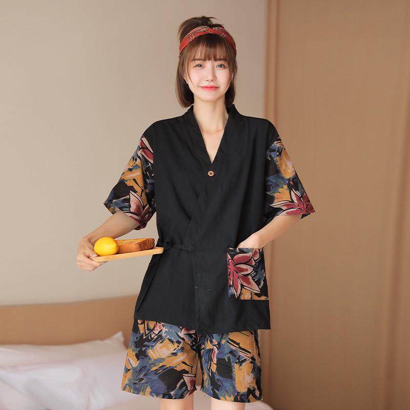 新款汗蒸服女开衫纯棉可爱和服日式情侣大码家居睡衣亚麻浴服浴衣,居家布艺,汗蒸服,淘宝优惠券,粉丝福利购,淘宝优惠卷